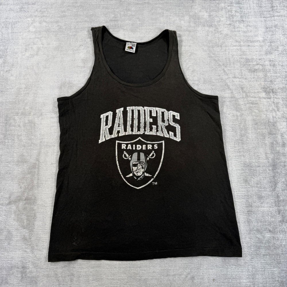 LA Raiders Shirt Mens Large Black Vintage 90s Los Angeles NFL Tank Top Grunge
